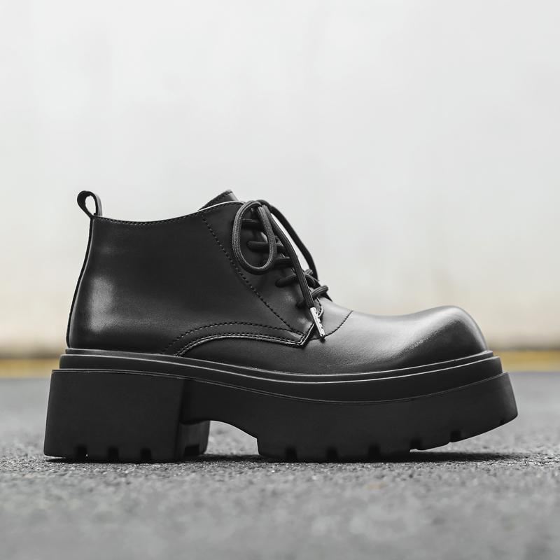 Platform Fashion Leather Men Chelsea Boot Brand DesignerItaly Dating Boots Classic Retro Casual Pointed Business Ankle Boots