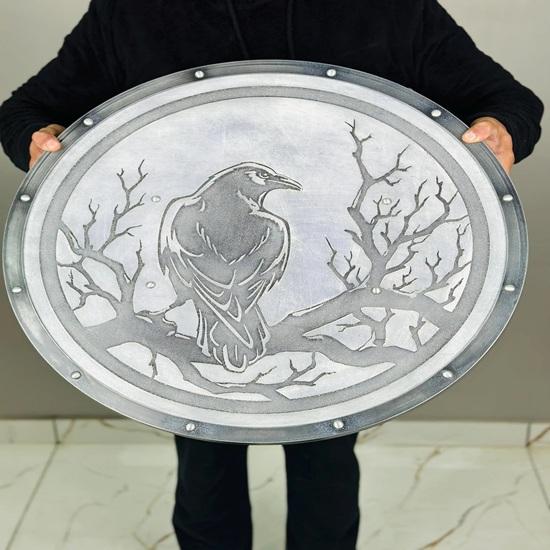 60.96 Cm Eivor Raven Wooden Shield Authentic Raven Battleworn Norse Mythology Valhalla Viking Shield Medieval Warrior Shield Gift