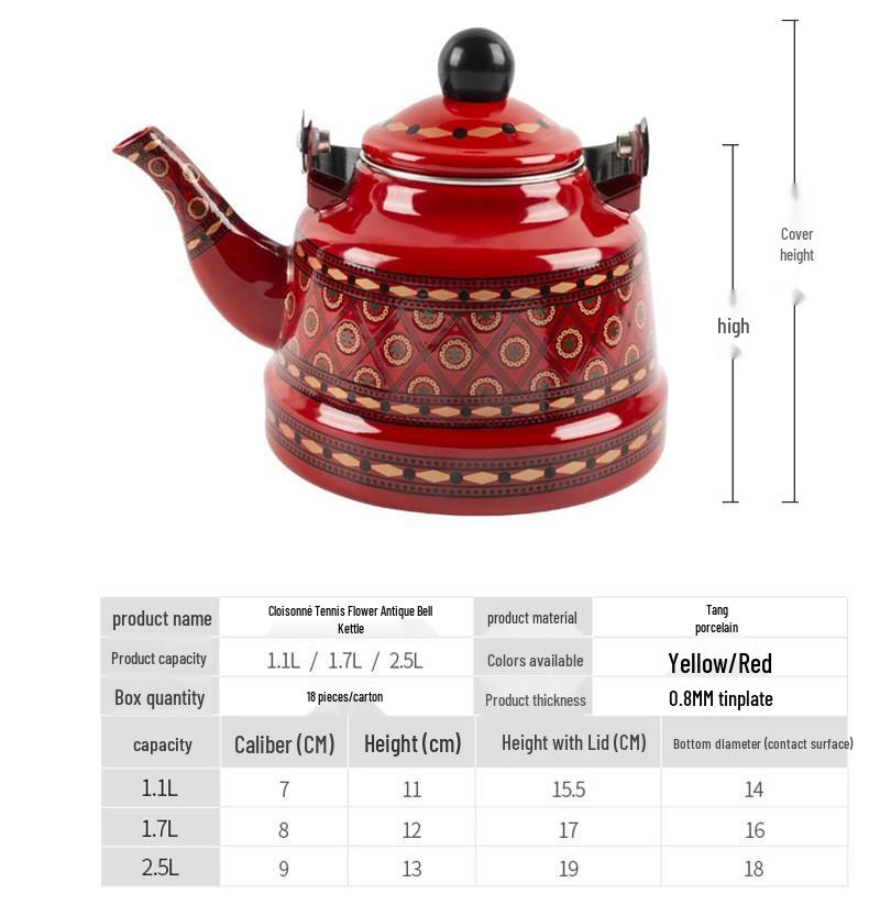 Enamel Porcelain Teapot: Heat-Resistant Kung Fu Tea Kettle for Induction and Gas Heating