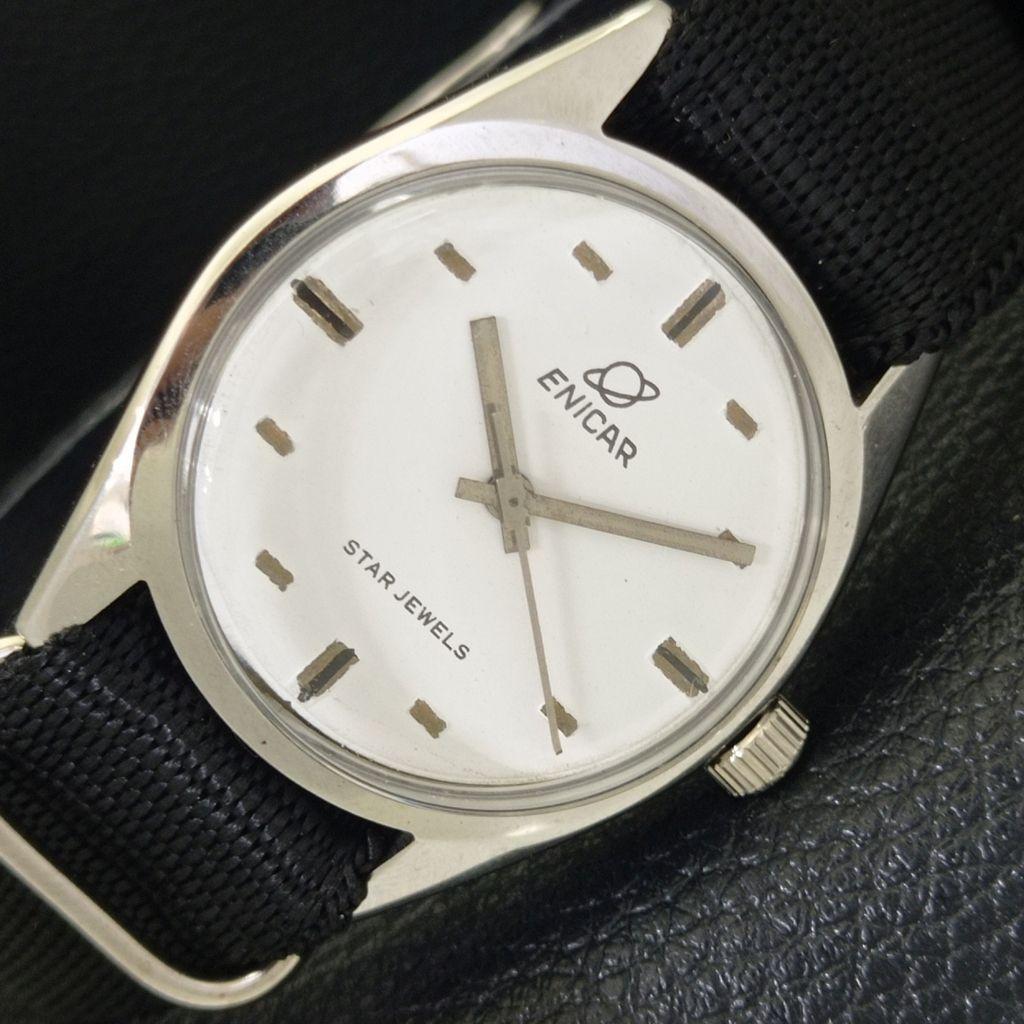 

ШВЕЙЦАРСКИЕ ВИНТАЖНЫЕ МУЖСКИЕ ЧАСЫ ENICAR STAR JEWELS 1140 С РУЧНЫМ ЗАВОДОМ БЕЛЫЕ a702038-5 R208-a702038