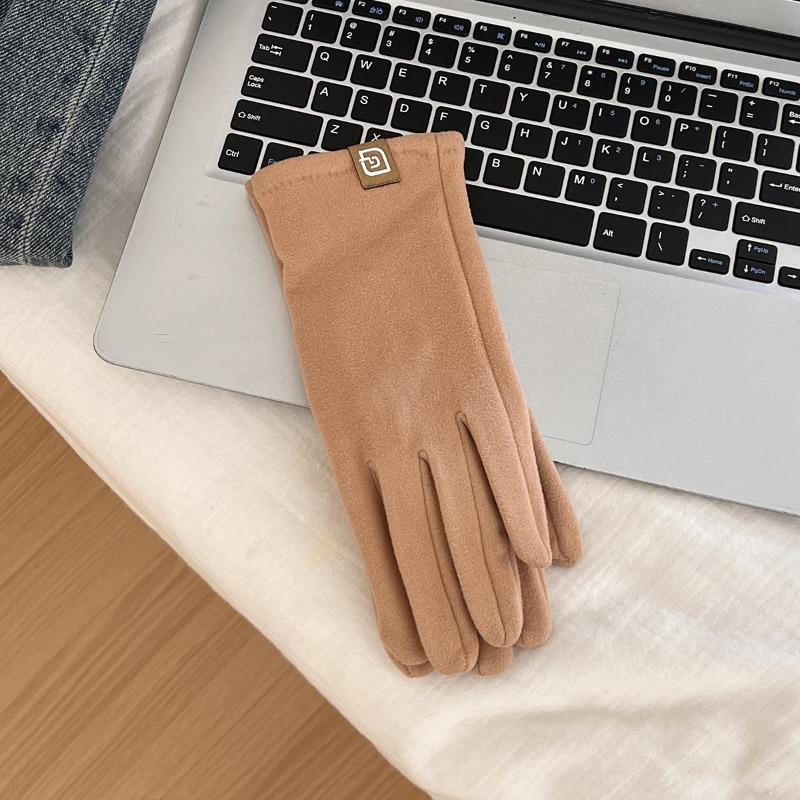 Gloves Winter Women's New Riding Driving Windproof Fleece Thickened Warm Windproof Cold Five-finger Tide