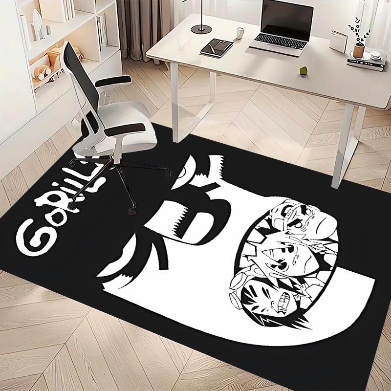 G-Gorillaz band Print Area Rug - Soft, Washable Non-Slip Indoor Mat for Office Chairs, Living Room, Home Office Decorative Rug
