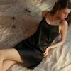 Robe de nuit et lingerie sexy en soie glacée satinée pour femme Printemps/Été