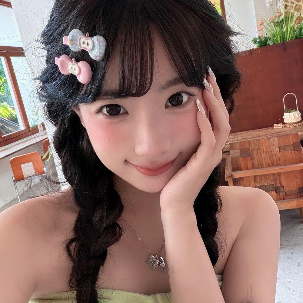 Plaid Pattern Hair Clip Cartoon Girl's Hair Clip Duckbill Hair Clip  for Girls Daily Hair Styling