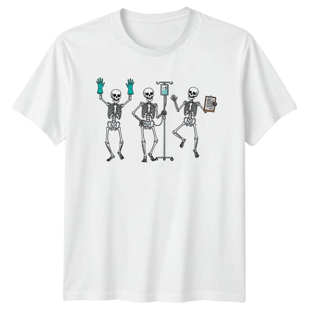 Nurse Skeletons Halloween TShirt Nursing Halloween Gift For Him And Her S