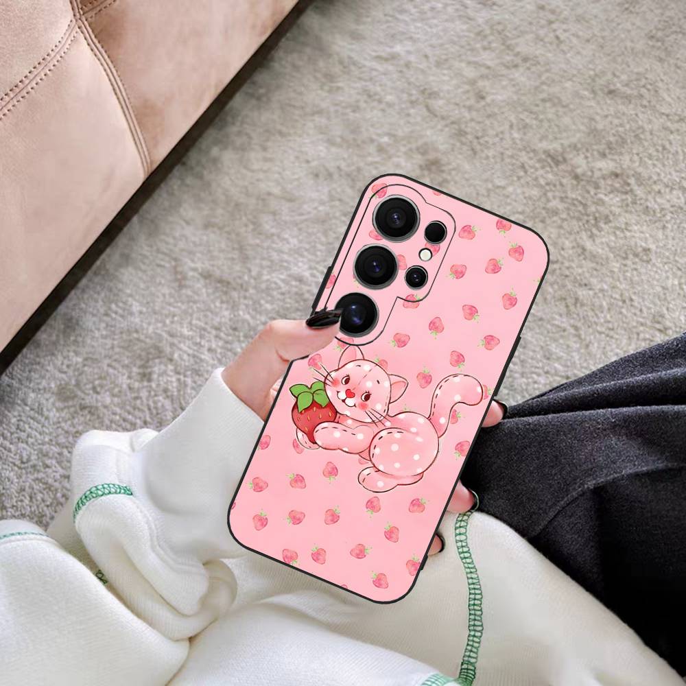 

Cartoon Girl S-Strawberry S-Shortcake Phone Case For Samsung S 24 Fe 25 Ultra Plus 20 Lite 21 30 22 23 24 22 Ultra 5G Fundas Samsung S23 Plus 5G