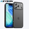 KEYSION Transparent Matte Case for iPhone 17 Pro Max Translucent Soft Silicone+PC Shockproof Phone Back Cover for iPhone 17 Pro