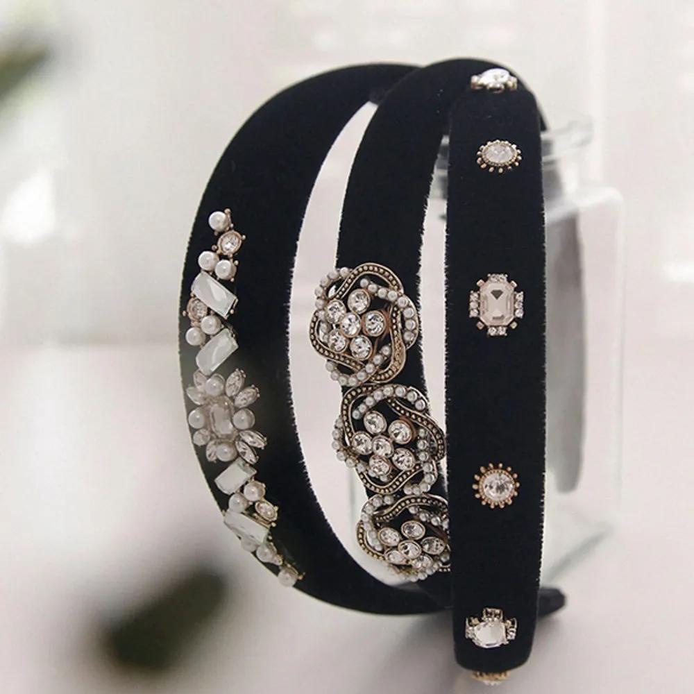 J Lauren Velvet Antique Casting Satin Hairband H0649 Round cubic