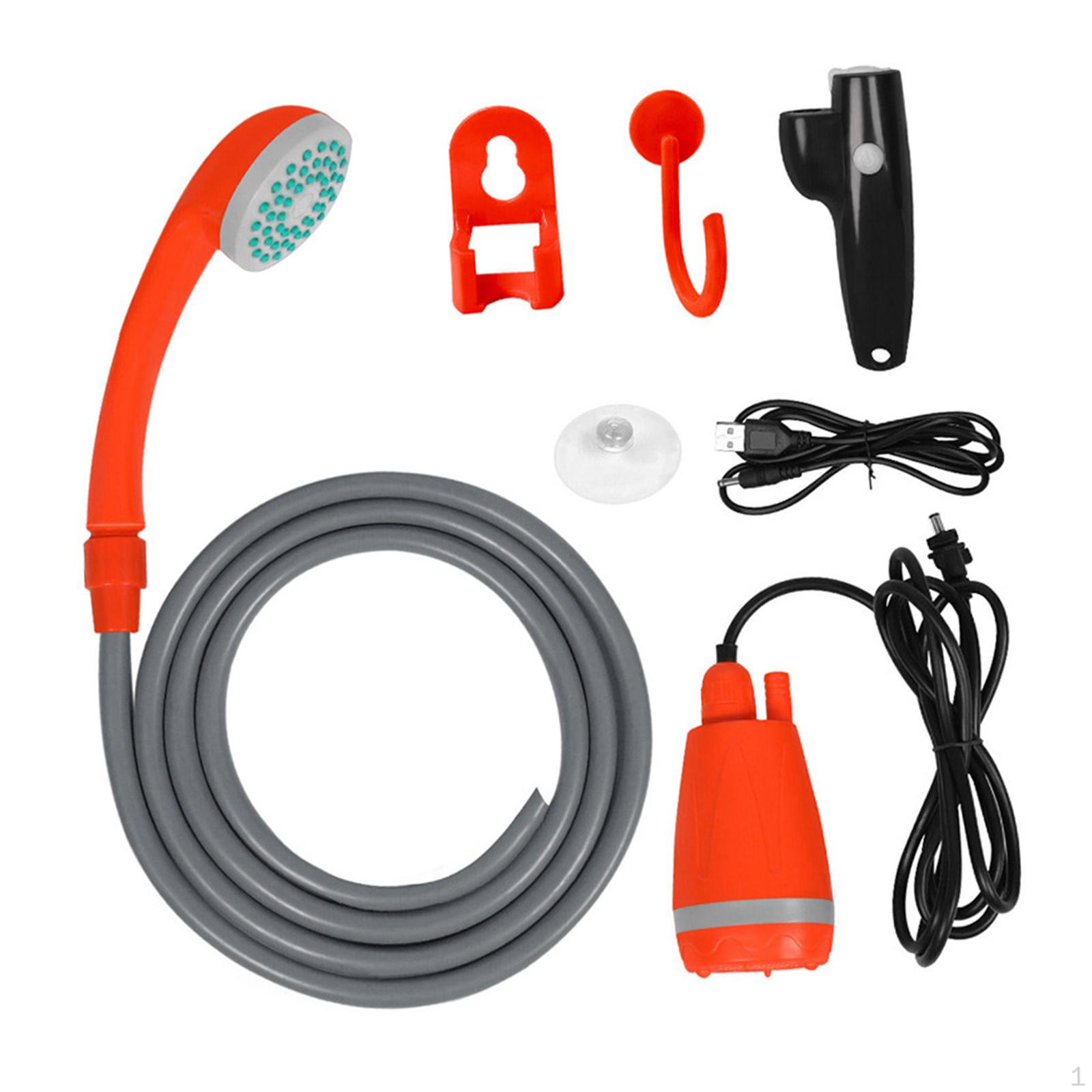 

Портативный кемпинговый душ Camp Handheld с присоской Outdoor Electric для Orange with Nozzle