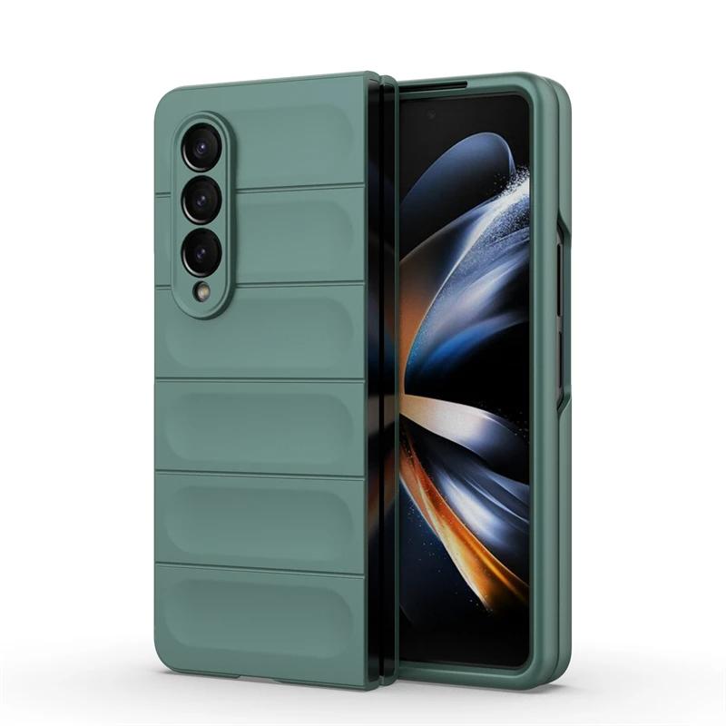 For Samsung Galaxy Z Fold4 3 5 5g Back Cover Phone Case Soft Liquid Silicone Anti-fall Shockproof Armor Protect Funda Coque