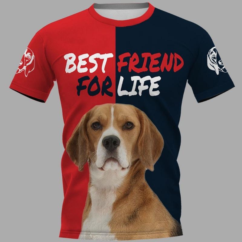Men's T-shirt Dog Print 3d Printing Summer Fashion Round Neck Loose Short-sleeved Shirt Casual Men's T-shirt