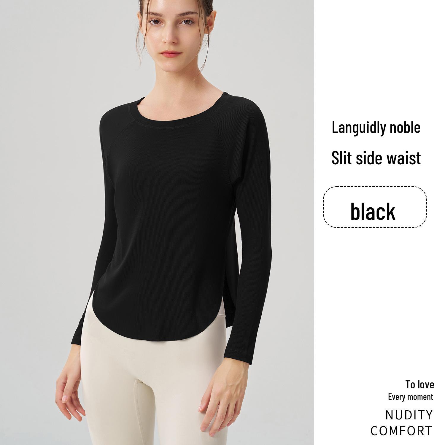 Nude Feel Women s Loose Off-Shoulder Yoga Top - Casual, Drapey Long Sleeve Sportswear S/M