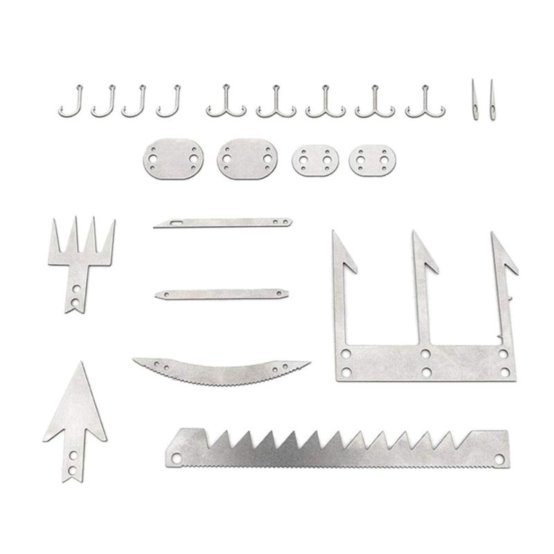 Stainless Steels Fishing Hook Card Outdoor Survivals Multitool Card Survivals Gear Card for Huntings Fishing Hikings