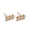 Eetit High Quality Shiny Cubic Zirconia Daily Stud Earrings for Women Stainless Steel Delicate Popular Versatile Jewelry Gift