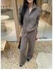 7772 Retro Casual Two-Piece Set with Zipper Neckline - Stylish Autumn/Winter Fashion