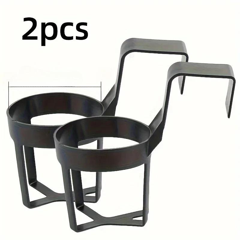 2pcs Portable Black Car Hook Cup Holder, Versatile Bottle Holder For Automotive Supplies