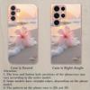 Funda de cristal para teléfono con diseño de flor de playa adecuada para Samsung Galaxy S26 S25 S24 S23 S22 S20 FE/Ultra/Plus cubierta trasera a prueba de golpes