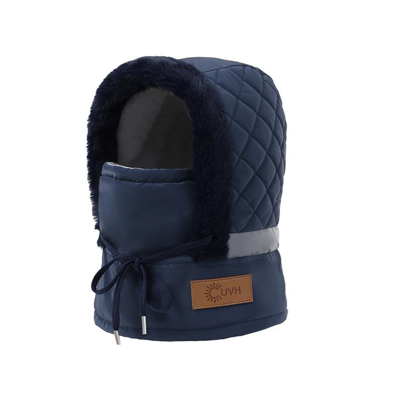 Winter velvet warm ear protection men and women outdoor riding skiing cold hat mask scarf integrated hat