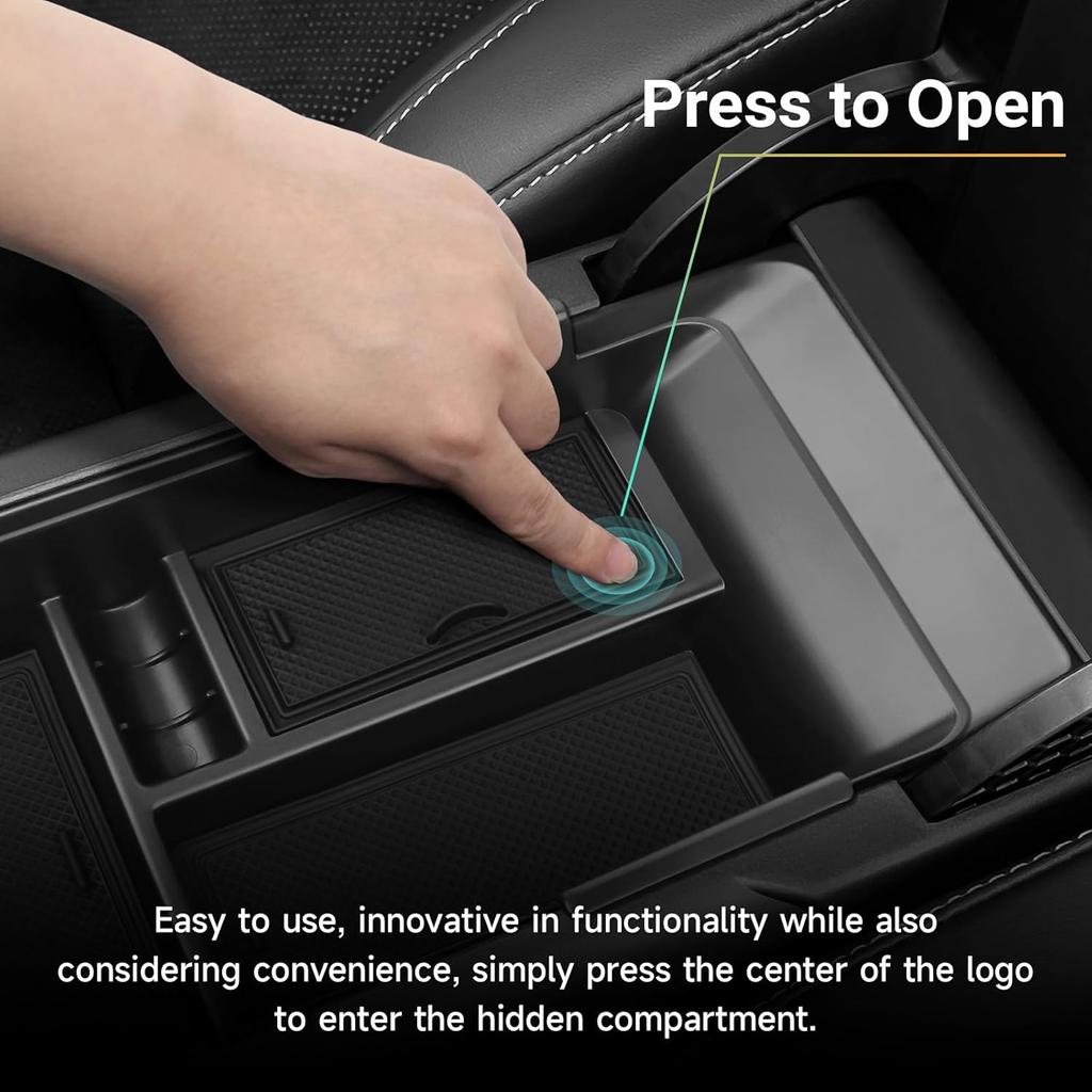 3PCS Center Console Organizer Compatible With Toyota 2025 2026 Camry Accessories Silicone Wireless Charging Anti-Slip Mat ABS Material Armrest