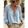 BITCED Women's Fashion Casual Long Sleeve V-Neck Blouses & Shirts