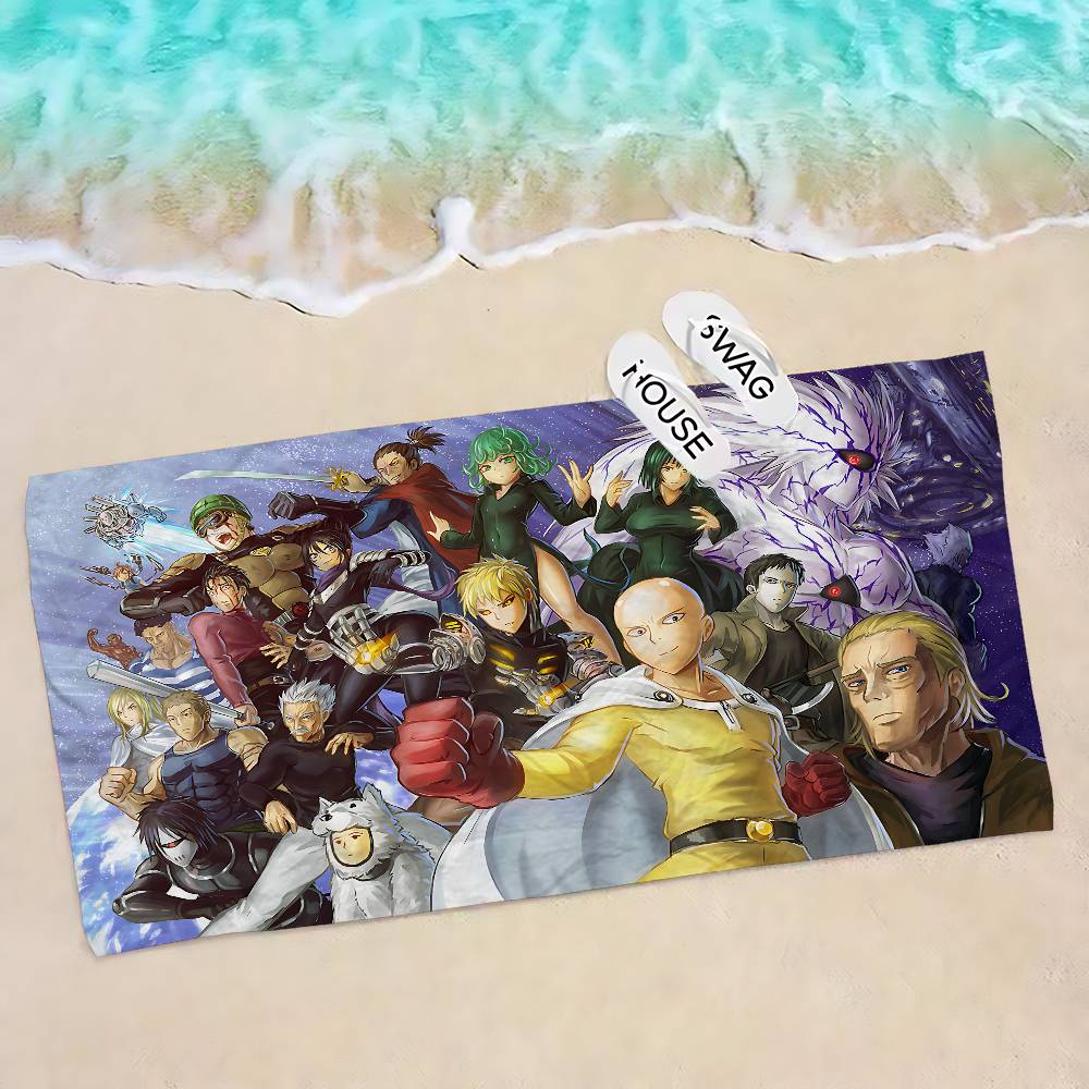 Anime One Punch Man Microfiber Beach Towel Absorbent Quick Dry Soft Yoga Swimming Resort Mountain Climbing Towel