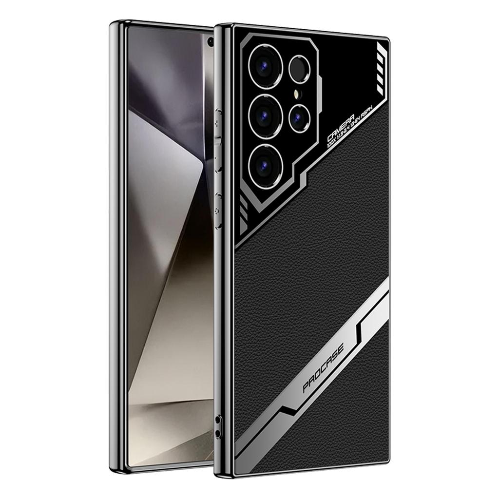 Original Leather Shockproof Phone Cover For Samsung Galaxy S23 S24 S25 Ultra 5G Luxury Hard PC S24Ultra S25Ultra Protection Case