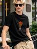 Men Women Skeleton Torch Print Soft Casual Daily Short Sleeve Crewneck Fashion Top