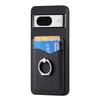 For Google Pixel 8 Case PU Leather Coated PC+TPU Phone Cover with Ring Holder Card Slots