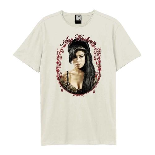 Amplified Unisex Adult Amy Winehouse Floral Frame T-Shirt