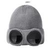 Căciulă tricotată unisex pentru bărbați și femei cu ochelari de protecție, rezistentă la vânt, călduroasă de iarnă, căciuli de schi, moale, caldă, antiderapantă, protecție pentru urechi