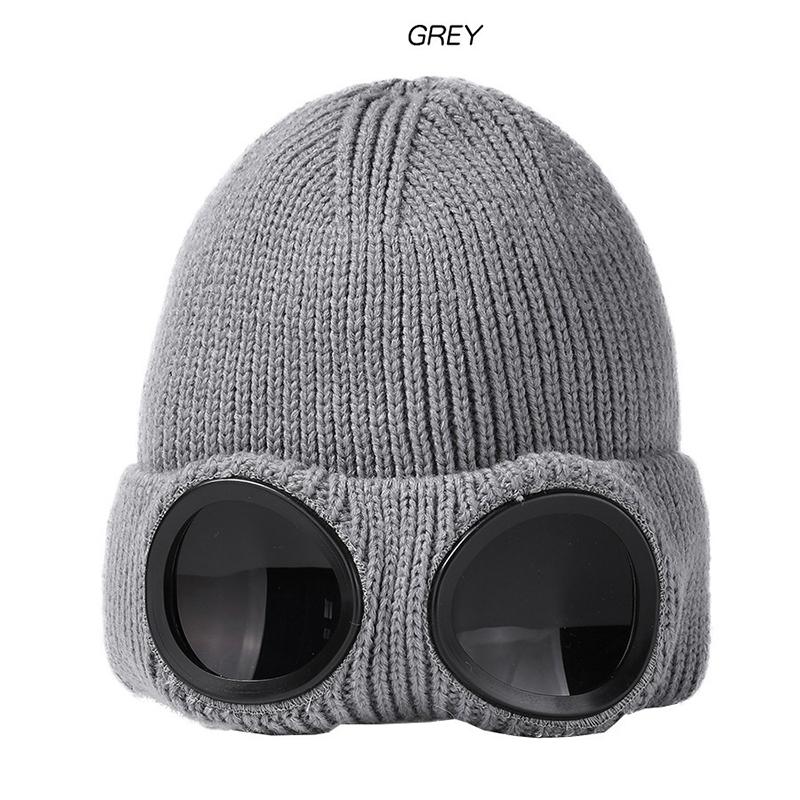 Căciulă tricotată unisex pentru bărbați și femei cu ochelari de protecție, rezistentă la vânt, călduroasă de iarnă, căciuli de schi, moale, caldă, antiderapantă, protecție pentru urechi