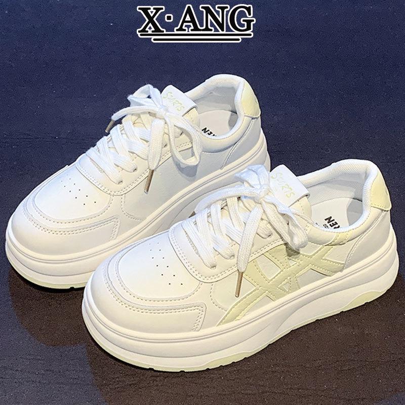 Cowhide platform white shoes children's shoes versatile student board shoes autumn new casual sports shoes women's