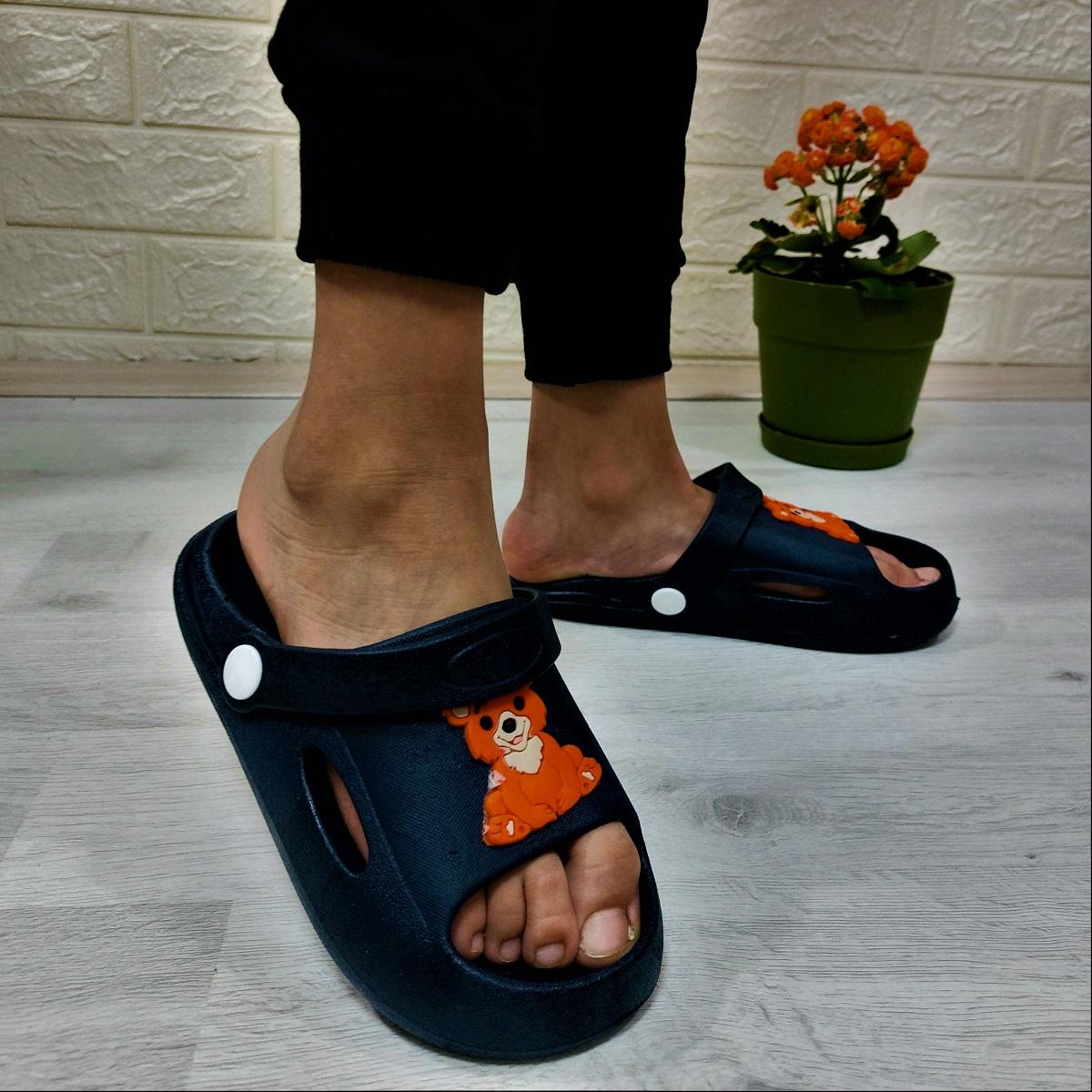 

Da-Ye 1002 P Темно-синие открытые ворсистые нескользящие сандалии и тапочки