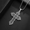 Popular European and American Gothic Cross Necklace for Men and Women Versatile Retro Corrosive Smearing Accessories
