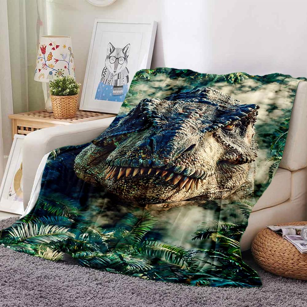 Jurassic Dinosaur Adventure Blanket Soft Throw Blanket For Home Bedroom Bed Sofa Travel Office Solid Christmas Blanket