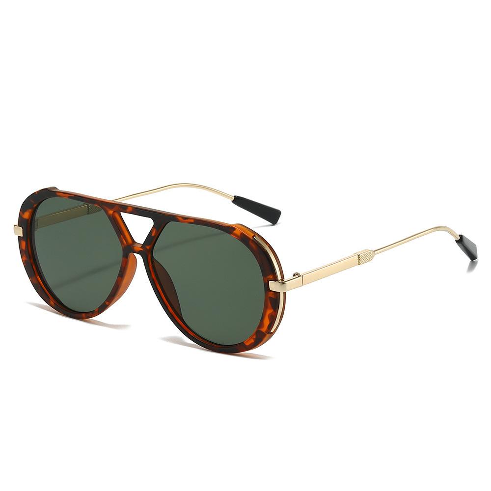 Double beam sunglasses new big face thin face European and American sunglasses women's high-end sunscreen retro sunglasses summer