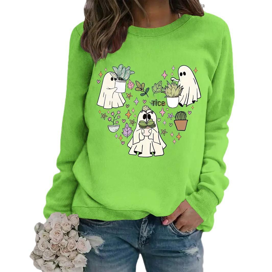 

Women s Vintage Halloween Ghost Sweatshirt - Winter Sport Pullover XL