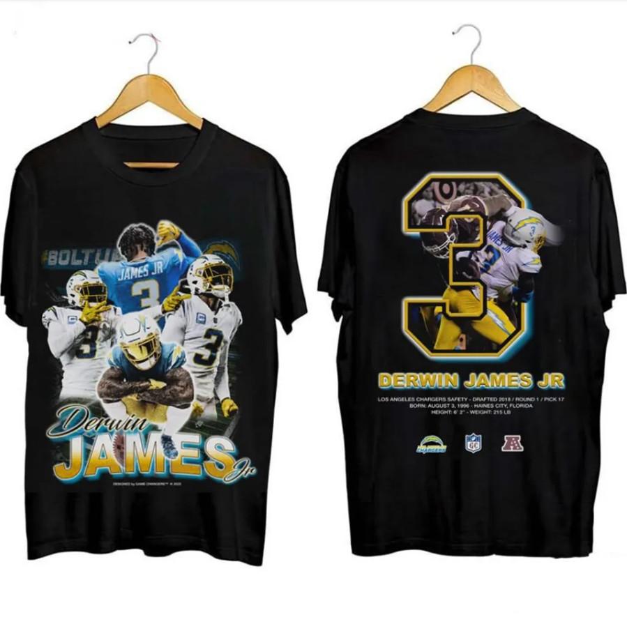 Derwin James Vintage 90s Graphic Tee – Heavyweight Men’s Sports TShirt Unisex T-Shirt M