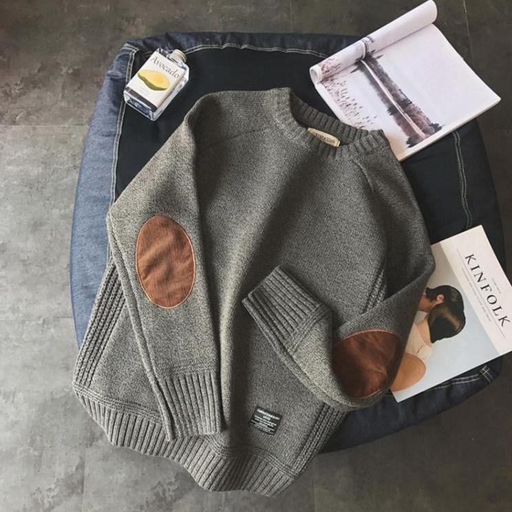 

Мужской толстый зимний свитер в японском ретро-стиле с круглым вырезом: Подростковый осенне-зимний студенческий вязаный пуловер 3XL серый