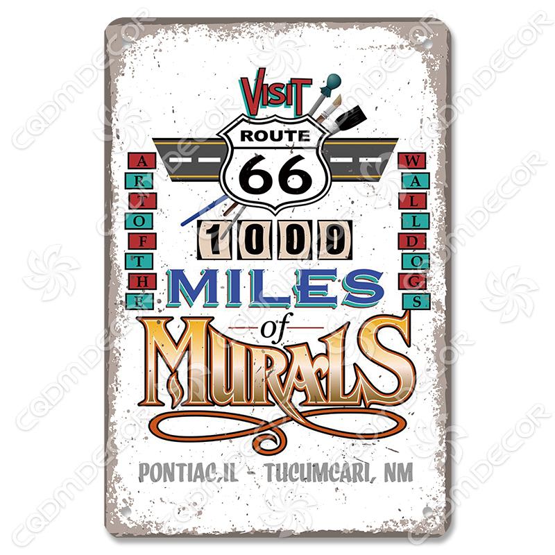 Alte Route 66 Blechschilder Get Your Kicks on US 66 Metallposter Vintage Wandkunst Dekoration für Garage Club Wohnzimmer Zuhause