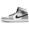 Jordan Air Jordan 1 Cushioning Slip Resistant Mid top Vintage Basketball Shoes Men's Gray White 554724-092(Team366-)