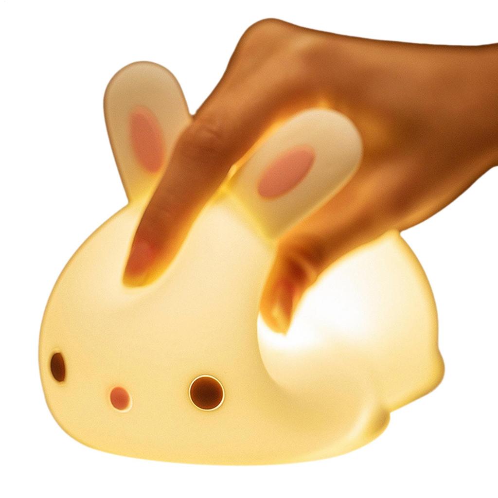 Bunny Lights Bunny Silicone Touch Control Cute Rechargeable Lamp Soft Night Lights For Home Bedroom Bathroom Nursery Bedside