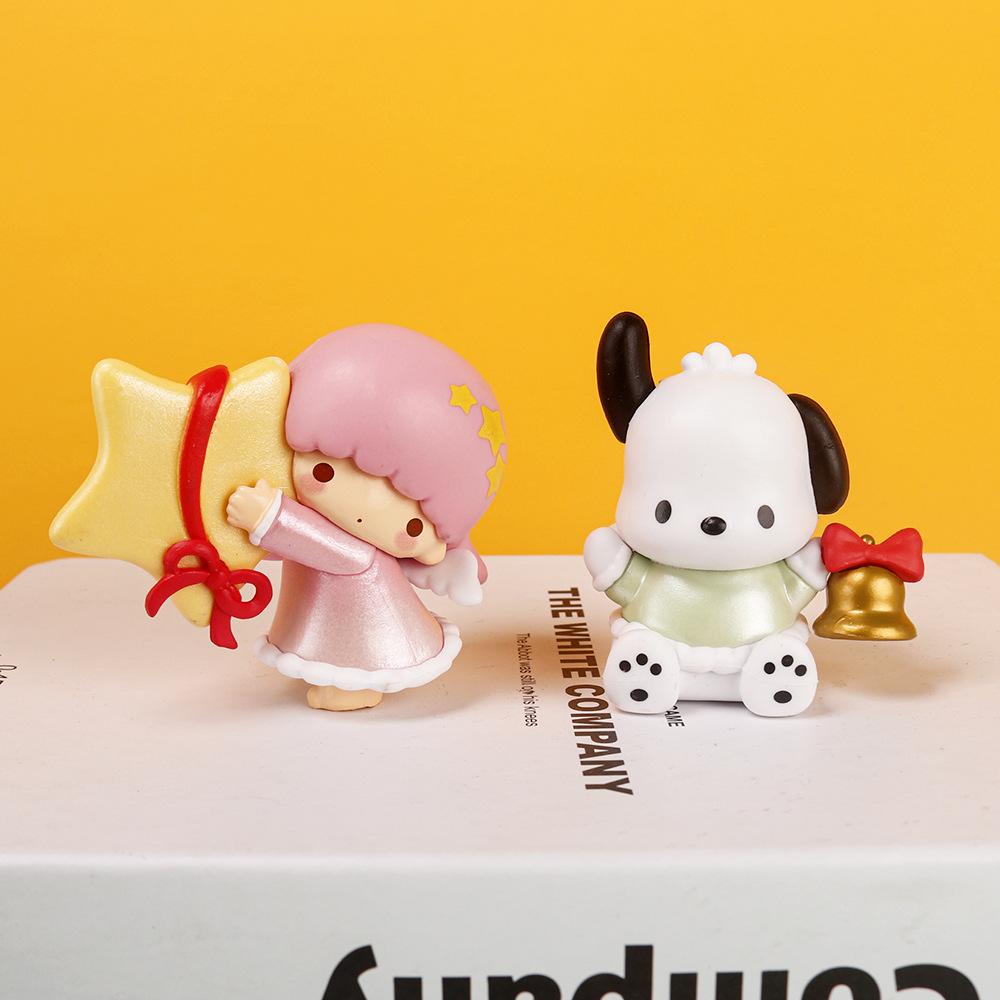 Cute Christmas Edition Wish Angel Melody Gemini Jade Guigou Q Edition Handmade Decoration Cake Car Decoration Gift