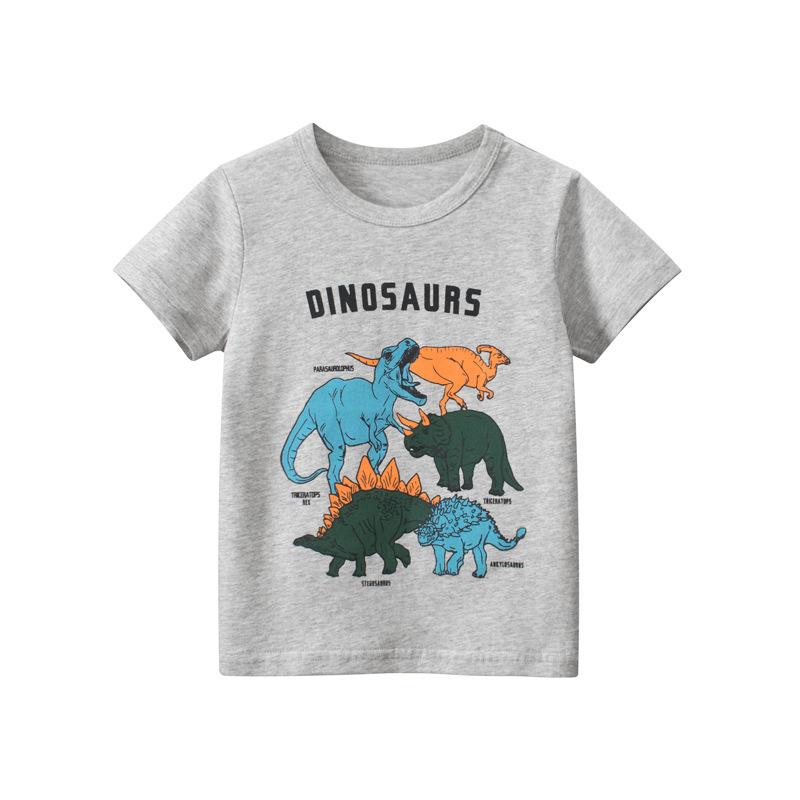 Children s clothing summer new, boys cartoon short-sleeved T-shirt dinosaur half-sleeved 90cm
