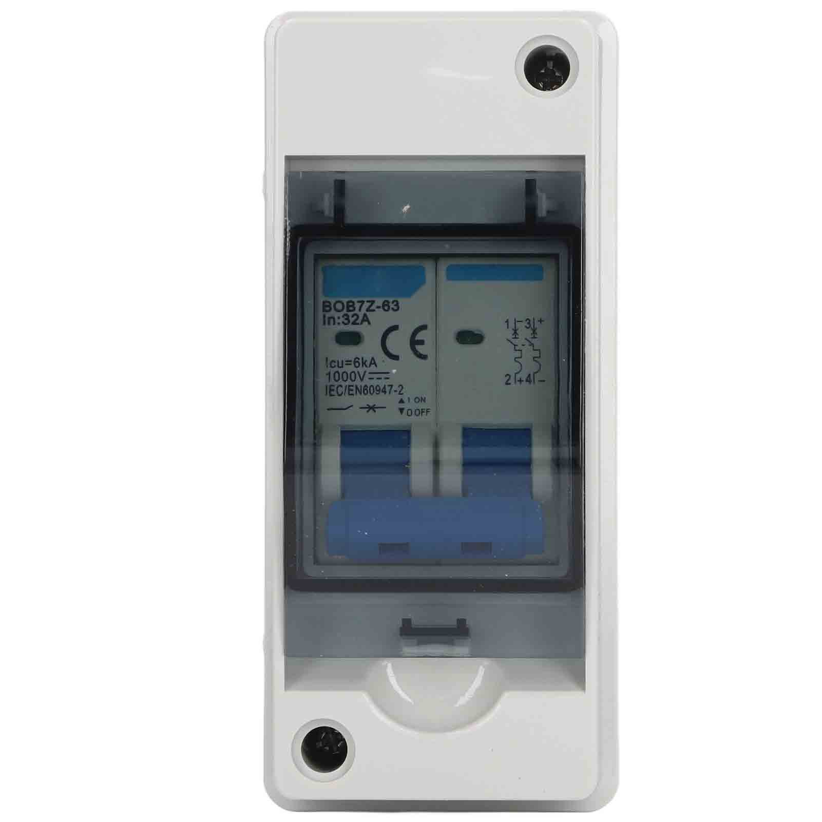 

PV Автоматичний вимикач постійного струму 32A 6KA IP65 Водонепроникний ізолятор постійного струму Перемикач сонячного струму 1000 В 32A