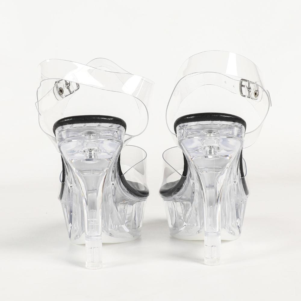 2026 European Peep Toe Platform Sandals, Transparent Single Strap Crystal Stiletto Heels For Party Dress LFD1109-2