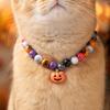 Pet Halloween Beaded Collar with Random Color Beads for Dogs Cats Festival Party