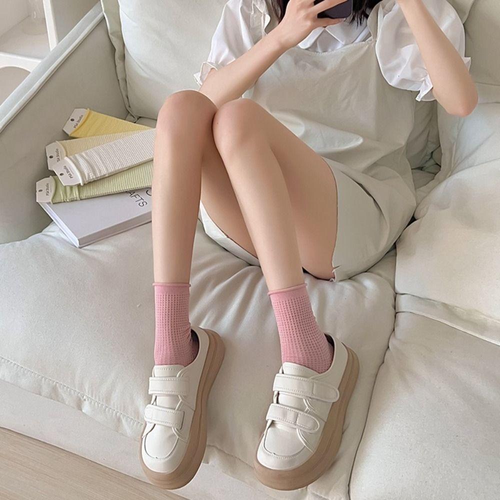 

Korean Mesh Sock Hem Loose Socks Kawaii Athletic Hosiery Calf