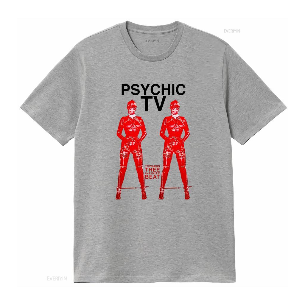 Psychic TV T Shirt Tea Man Woman Vintage Washed Breathable Slightly Stylish Homme Versatile Stretched Designer Clothes