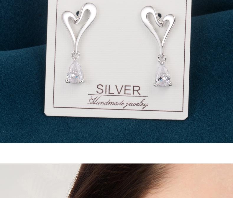 S925 Sterling Silver Heart & Water Drop Earrings for Women – 2026 New Luxury Design, Hot-Selling Dangle Style.